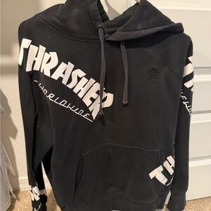 Thrasher Black and White Graphic Hoodie